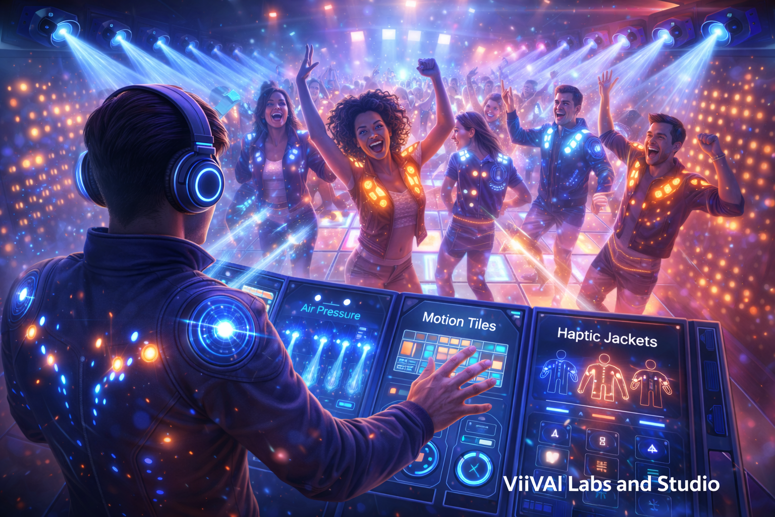 Utility-based UI concept for controlling haptic effects in a dance floor environment